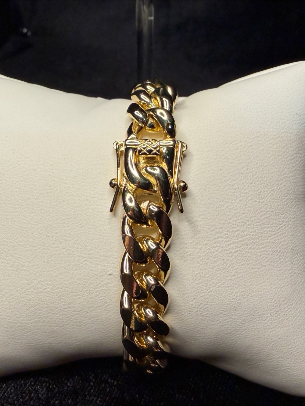Gold Curb Monaco Link Chain Bracelet 8in 10MM 14K GP Brand New Nice Weight